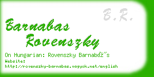barnabas rovenszky business card
